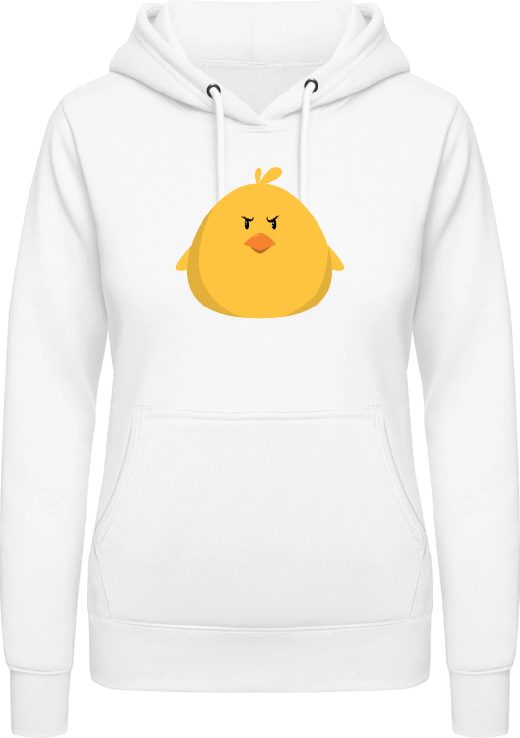 Angry Chick - Arctic white AWDis ladies hoodie - Front