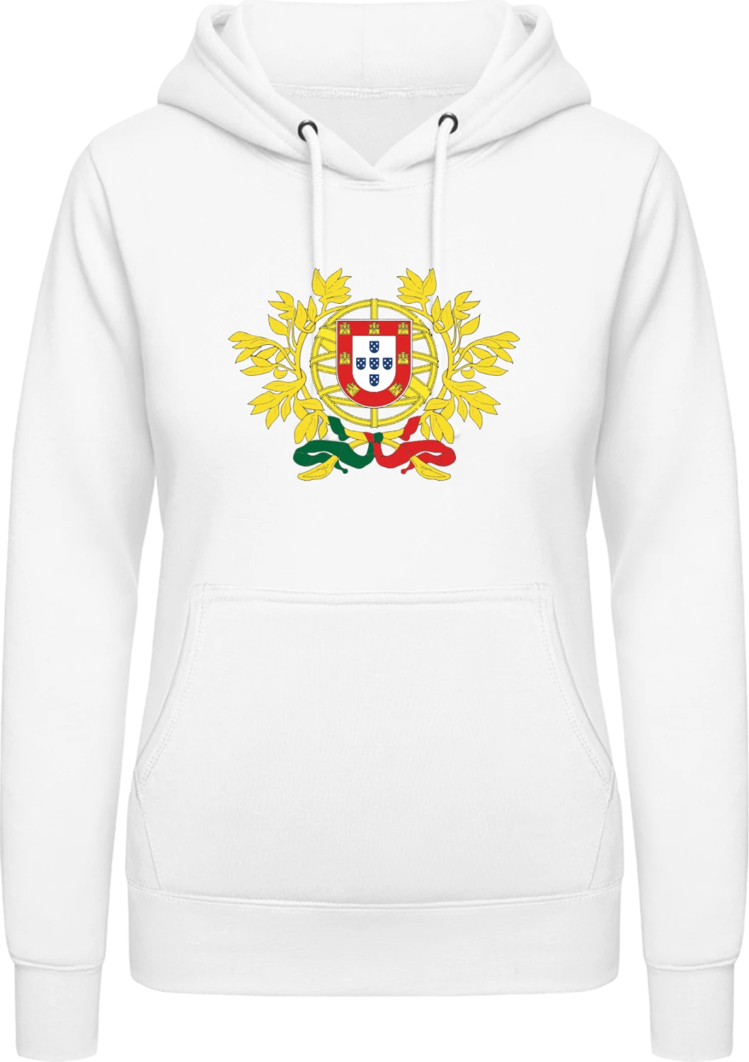 Portugal Coat of Arms - Arctic white AWDis ladies hoodie - Front