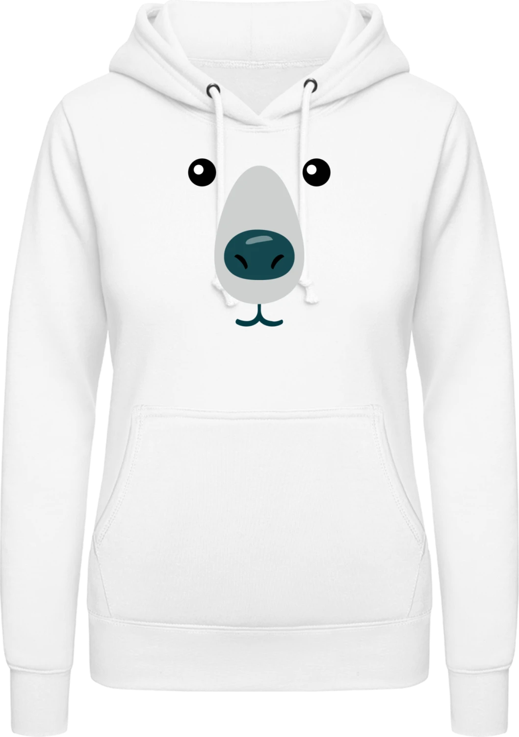 Ice Bear Face - Arctic white AWDis ladies hoodie - Front