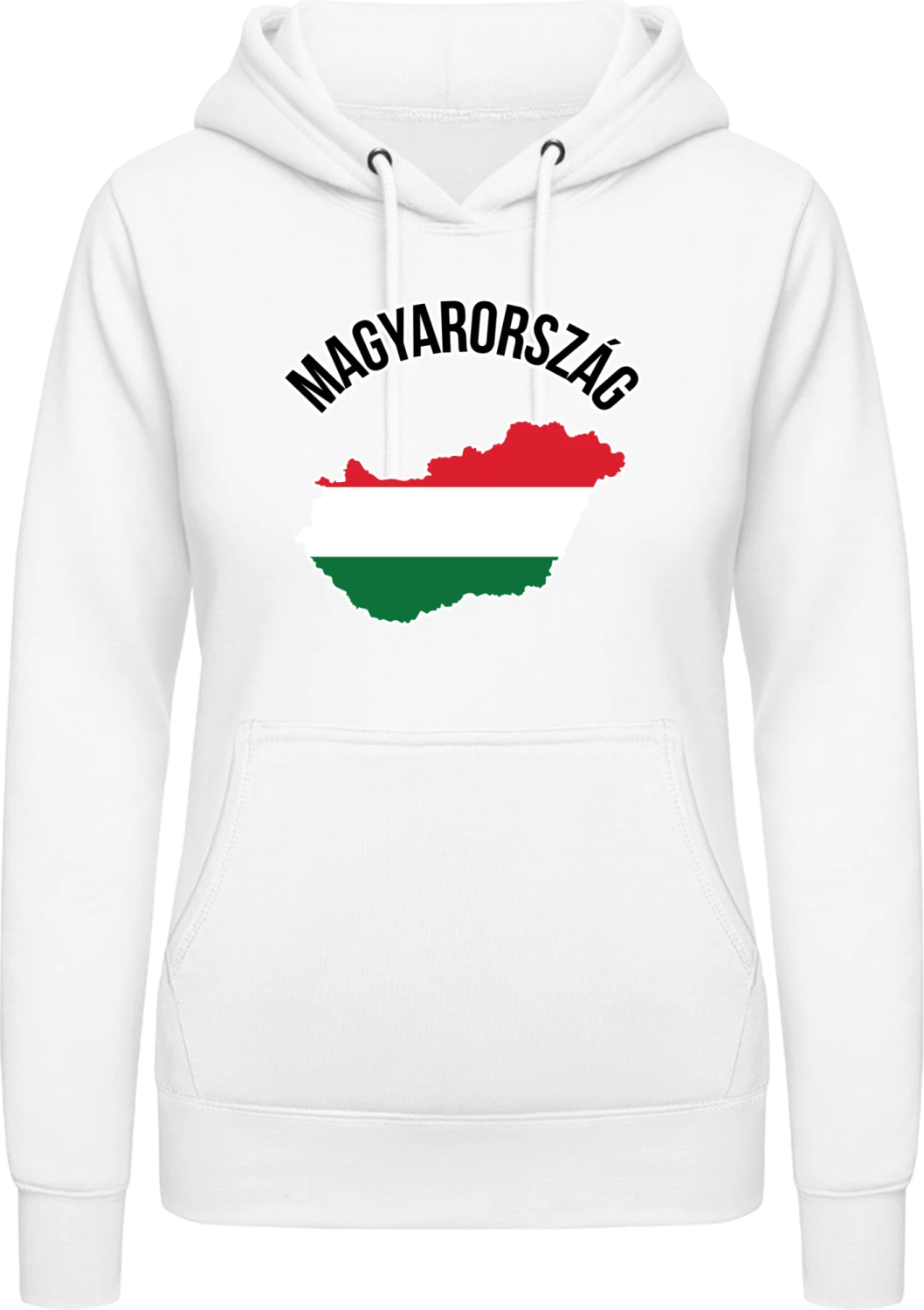 Magyarország - Arctic white AWDis ladies hoodie - Front