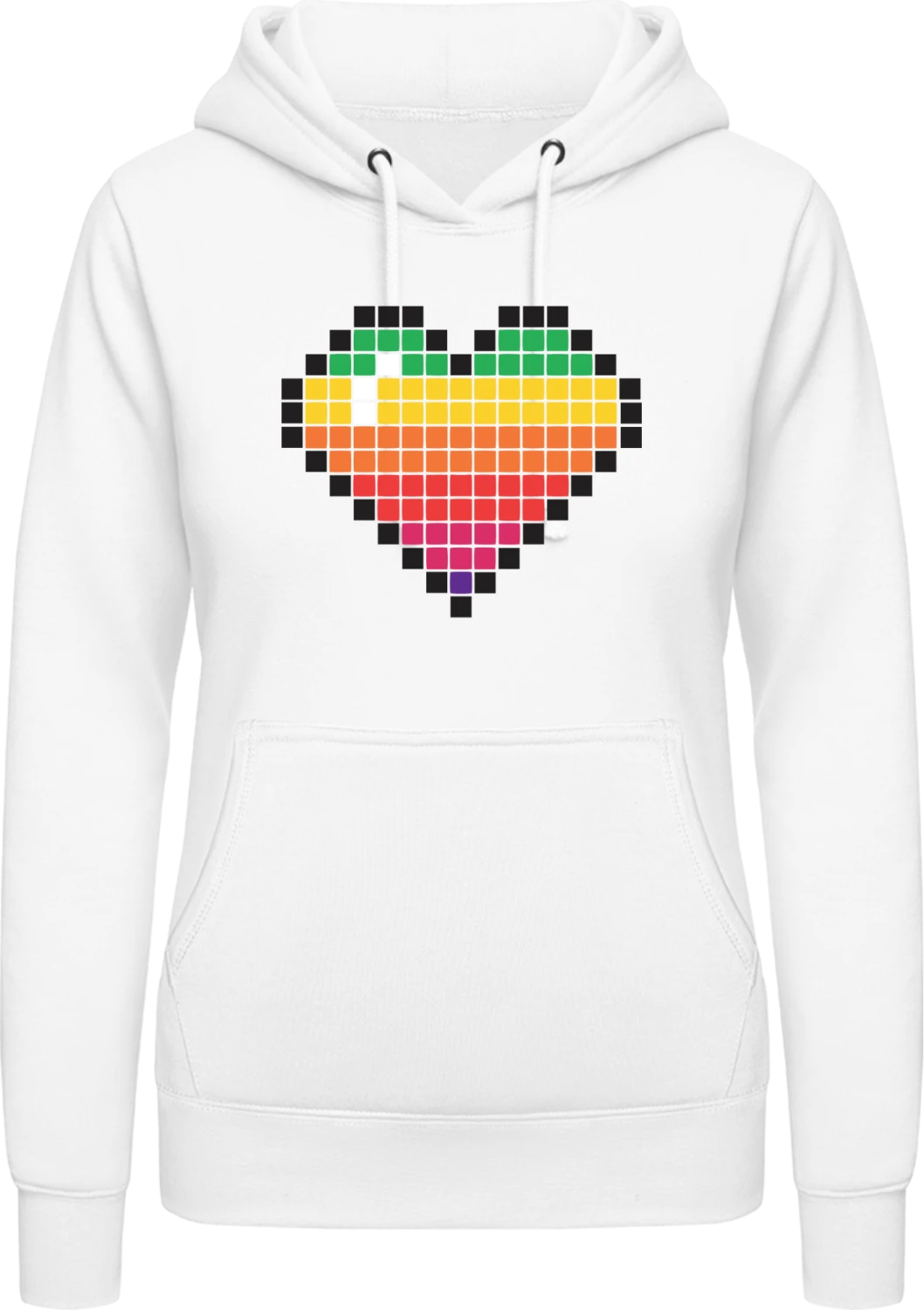 Video Game Heart - Arctic white AWDis ladies hoodie - Front