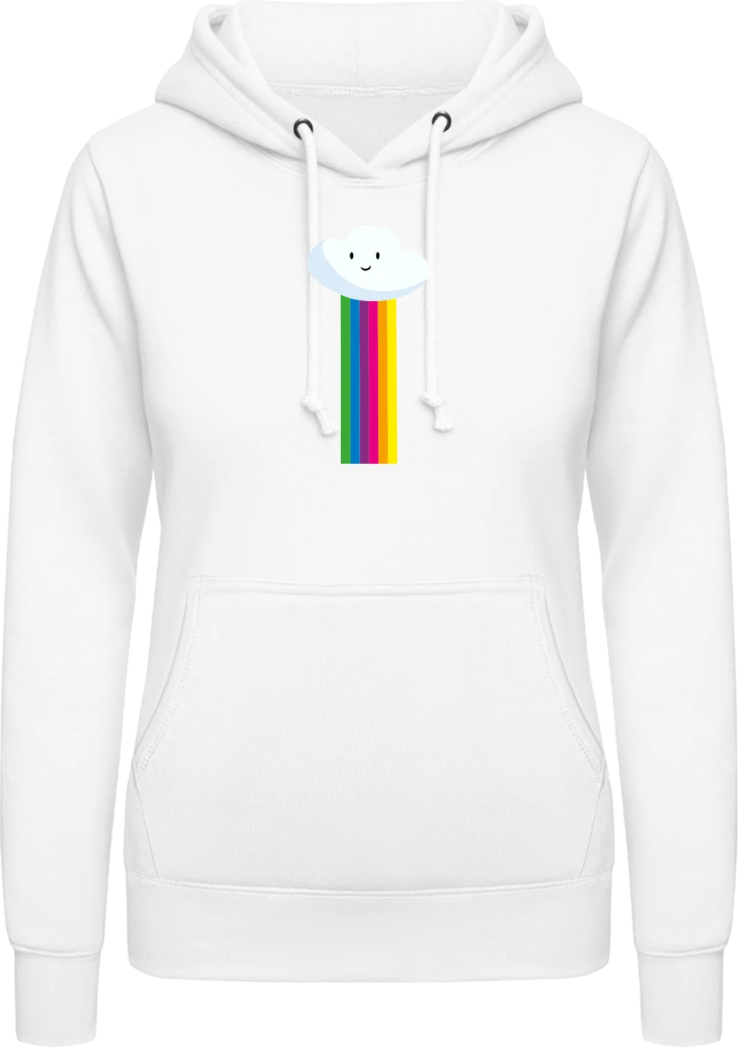 Happy Sky Rainbow - Arctic white AWDis ladies hoodie - Front