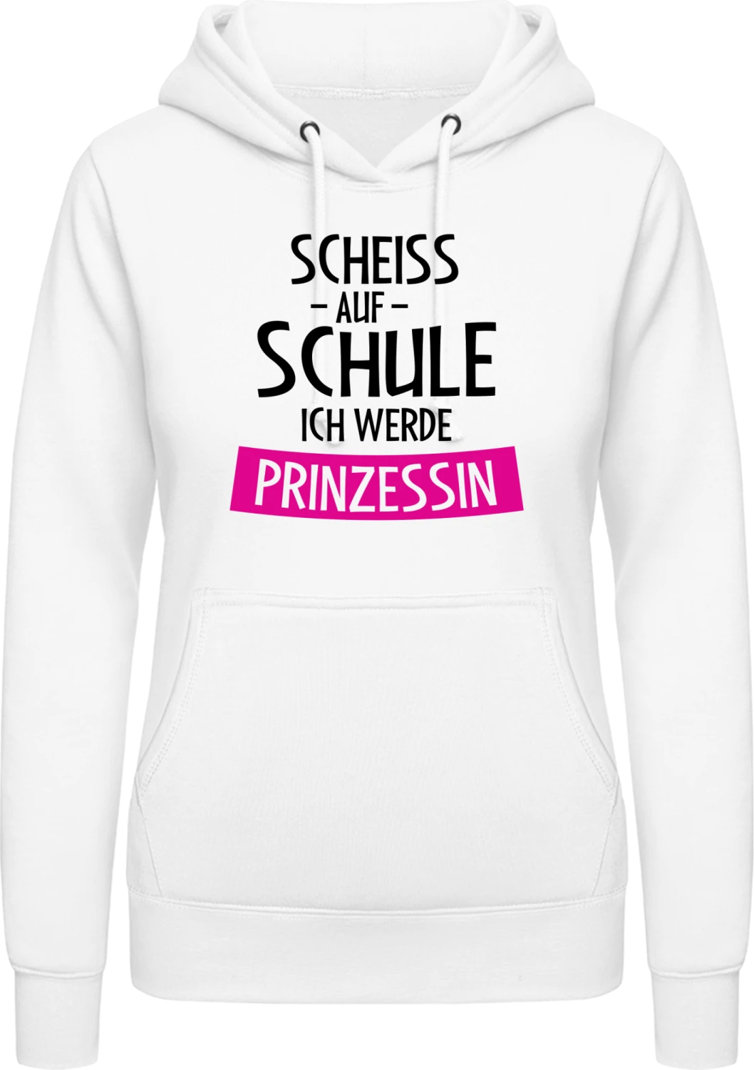 Scheiss auf Schule ich werde Prinzessin - Arctic white AWDis ladies hoodie - Front