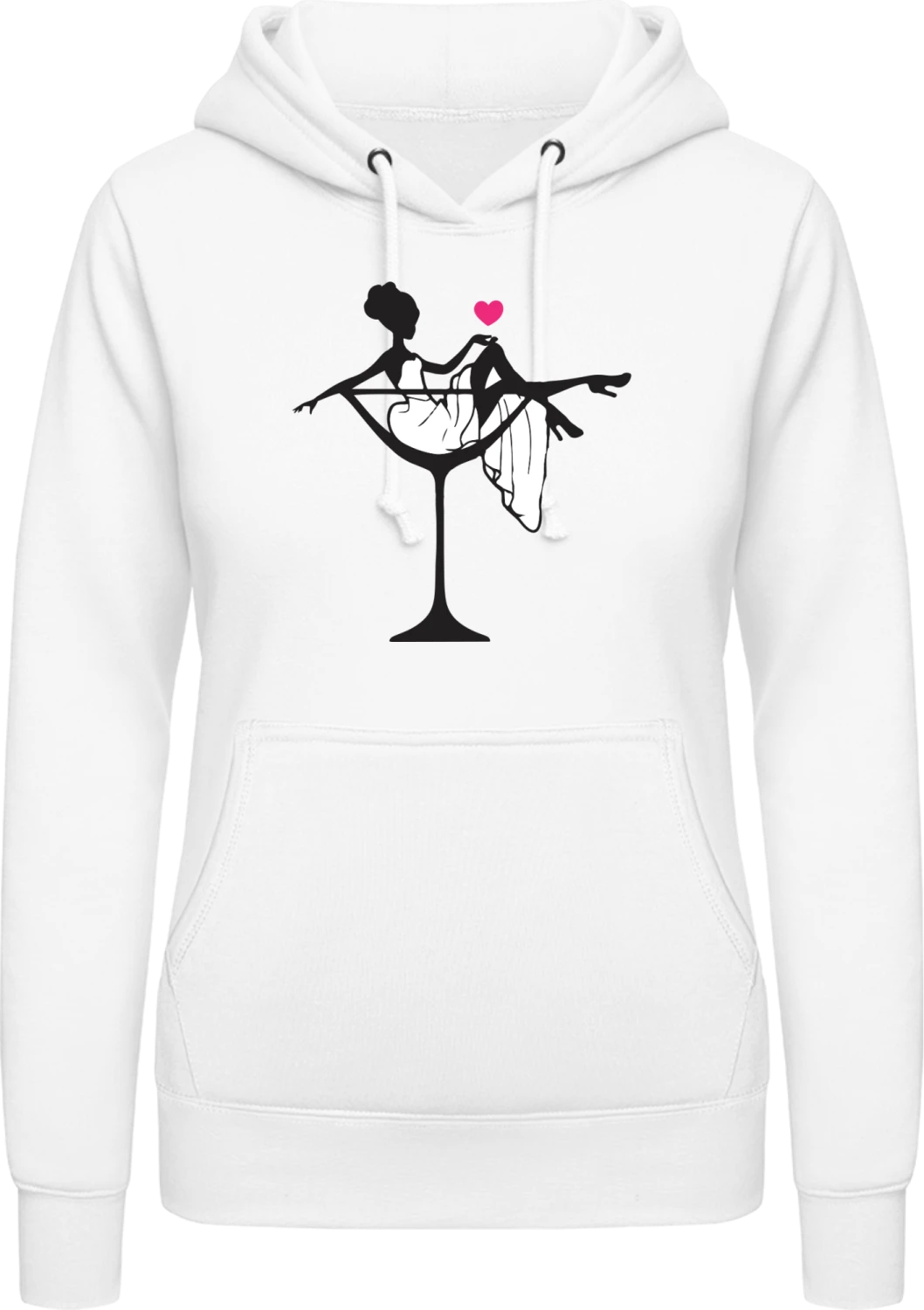 Bride In Martini Glass - Arctic white AWDis ladies hoodie - Front