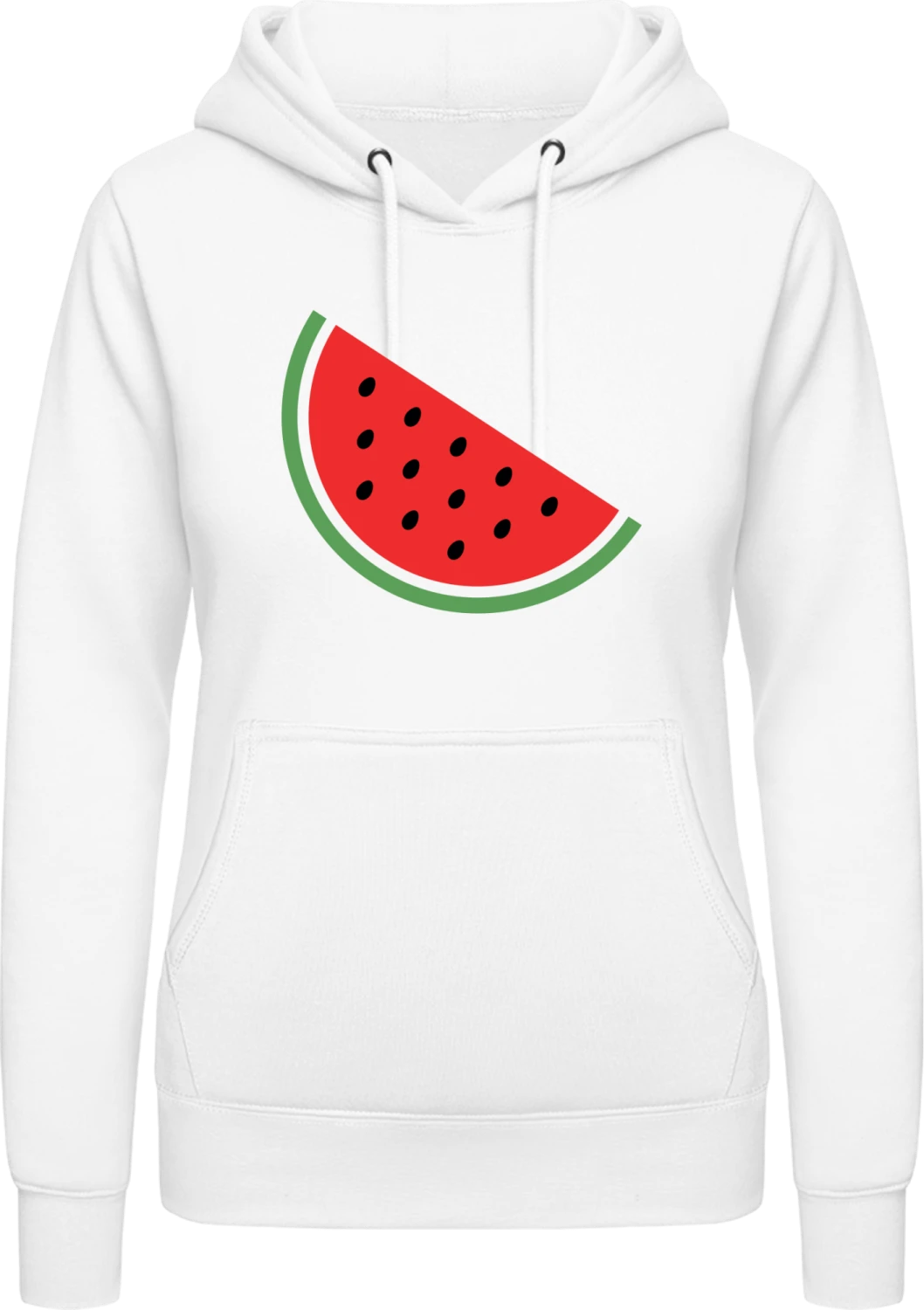 Watermelon Icon - Arctic white AWDis ladies hoodie - Front