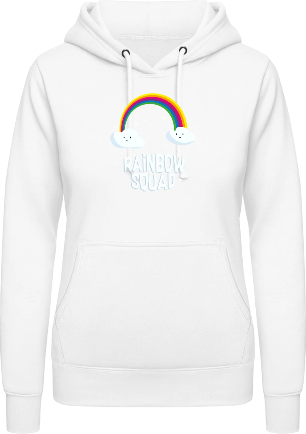 Rainbow Squad - Arctic white AWDis ladies hoodie - Front