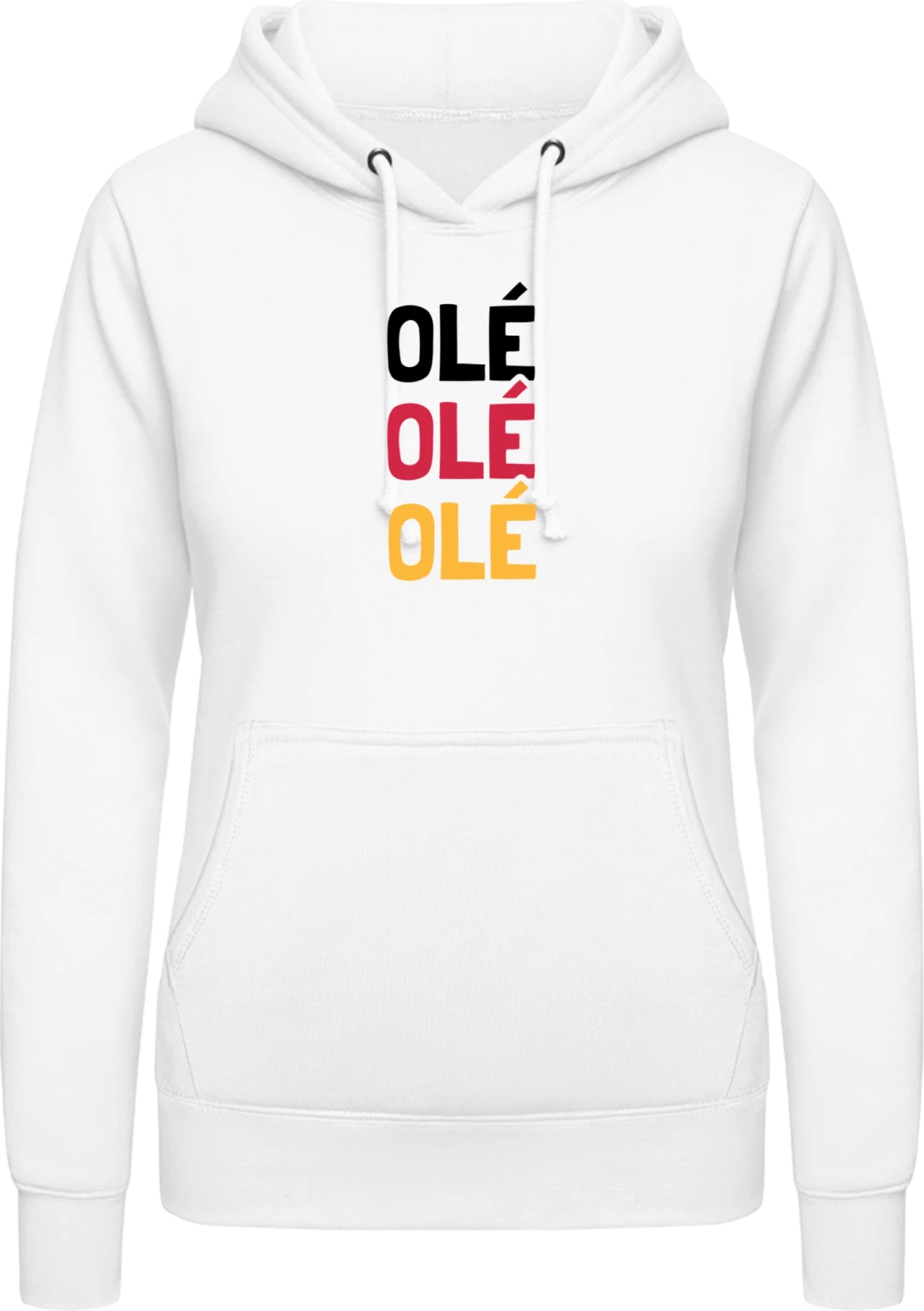 Olé Olé Olé Deutschland - Arctic white AWDis ladies hoodie - Front