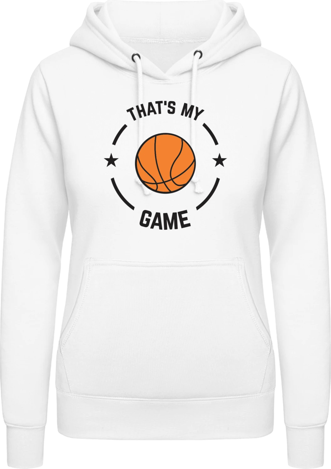 That's My Game Basketball - Arctic white AWDis ladies hoodie - Front