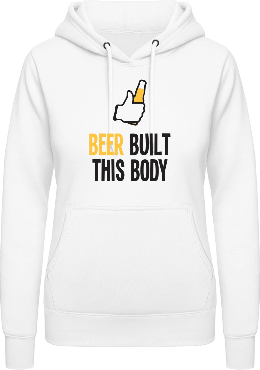 Beer Built This Body - Arctic white AWDis ladies hoodie - Front