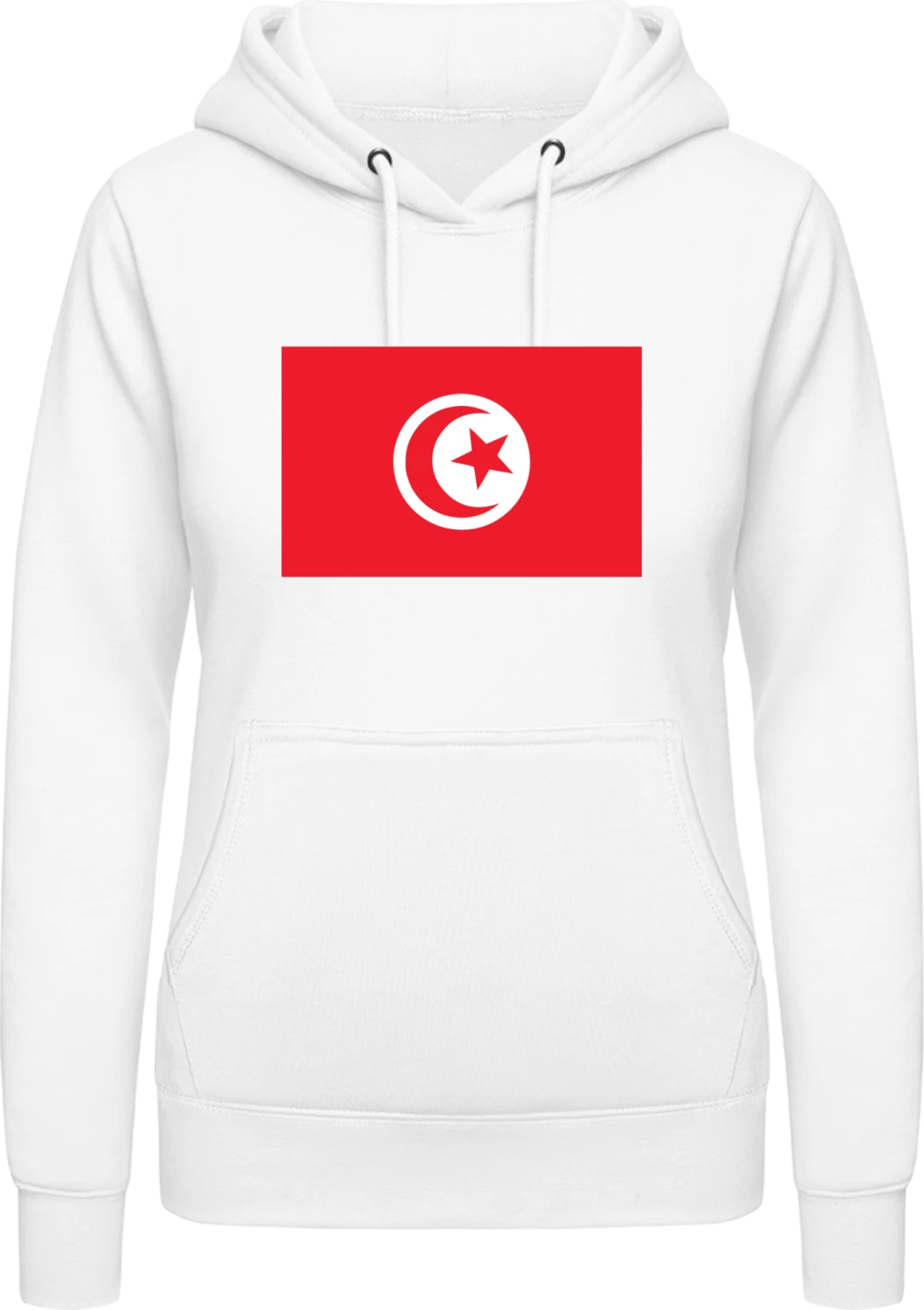 Tunisian Flag - Arctic white AWDis ladies hoodie - Front