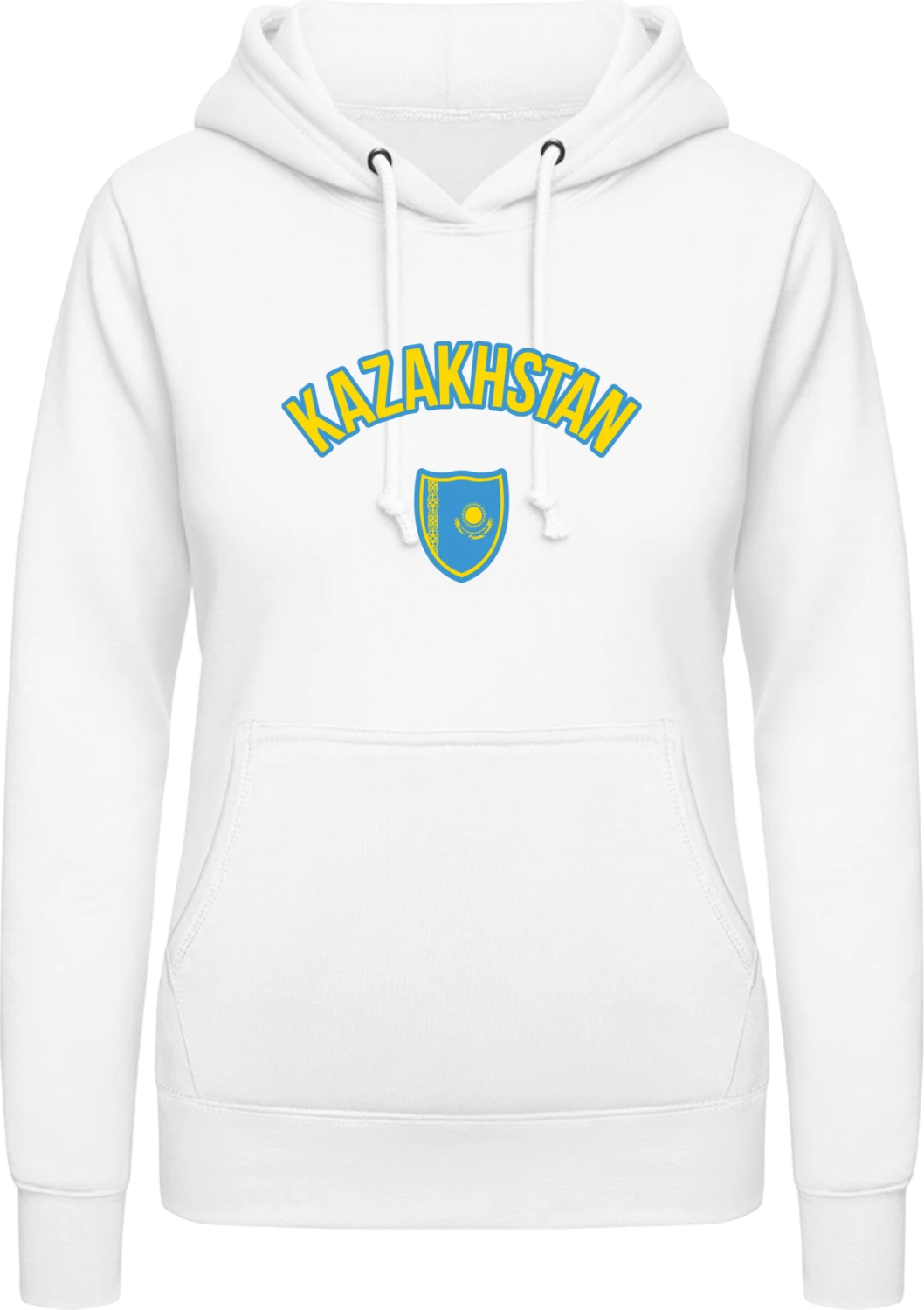 KAZAKHSTAN Fan - Arctic white AWDis ladies hoodie - Front