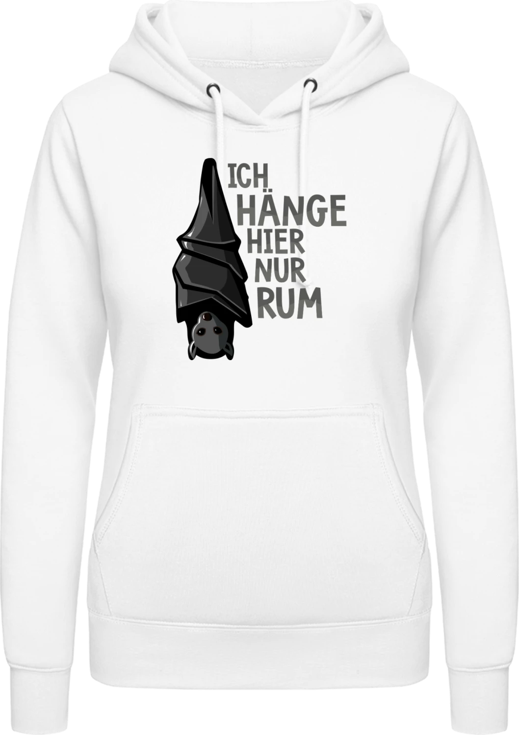 Ich Hänge hier nur rum - Arctic white AWDis ladies hoodie - Front