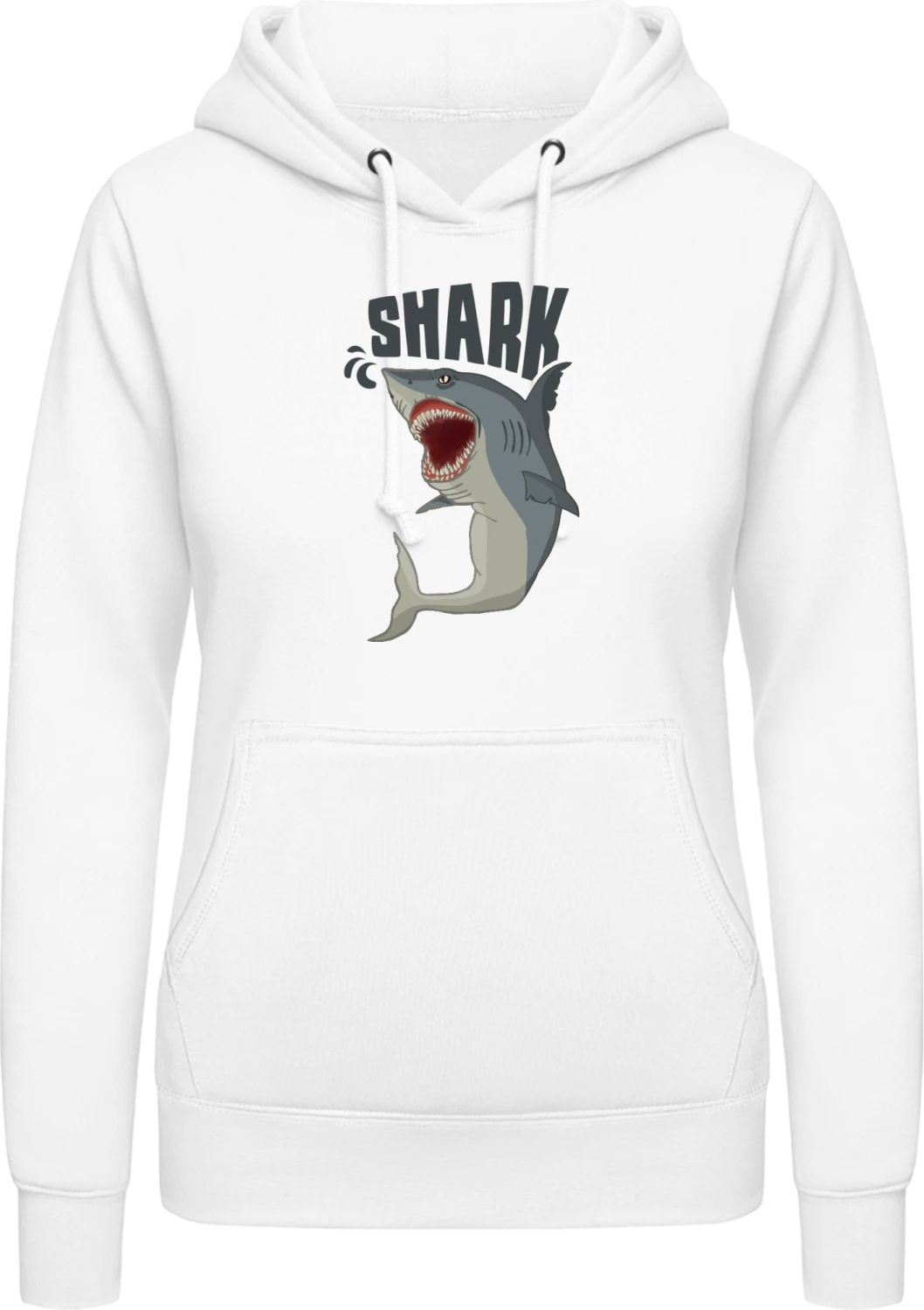 Shark Comic - Arctic white AWDis ladies hoodie - Front