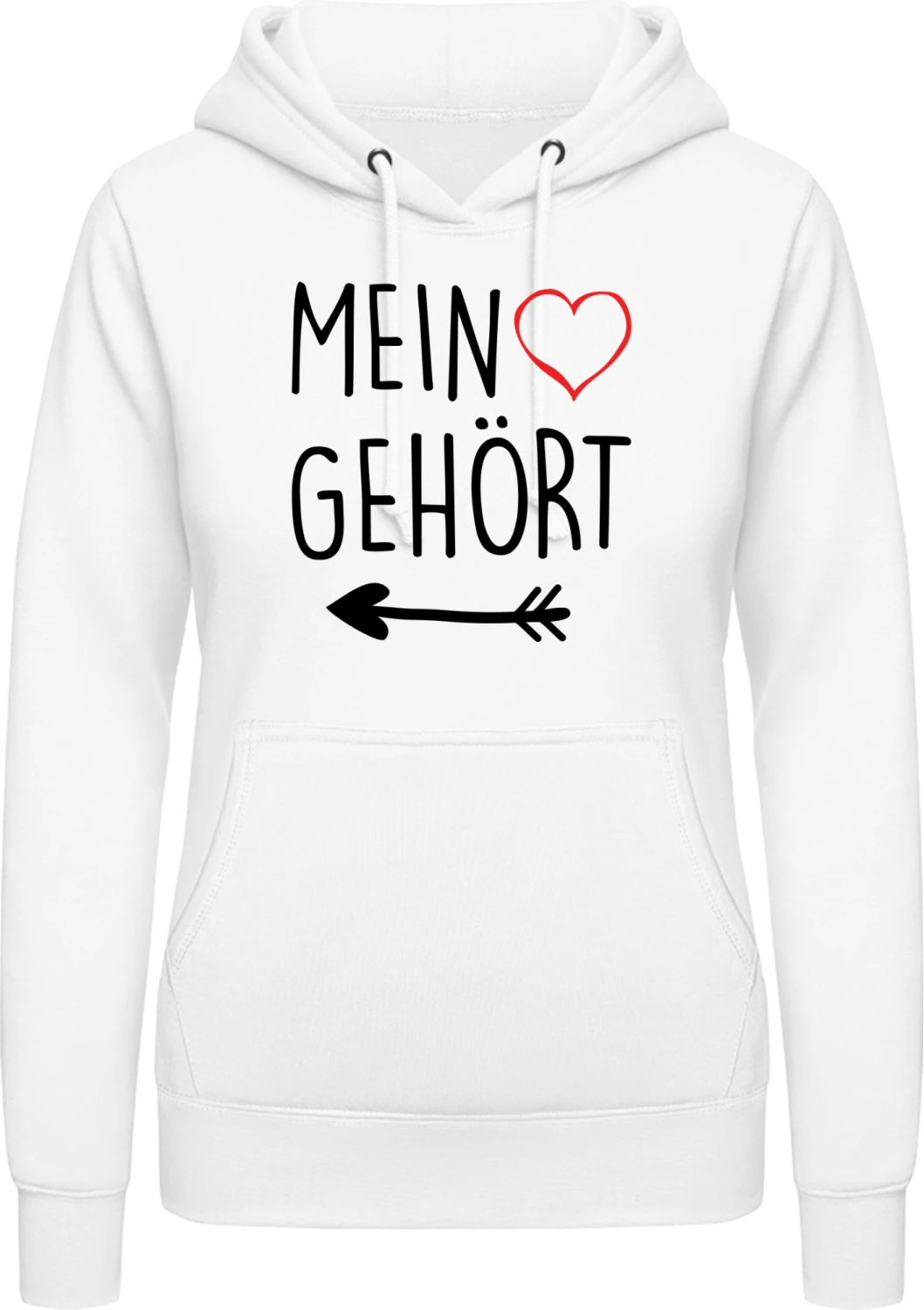 Mein Herz gehört ihr - Arctic white AWDis ladies hoodie - Front