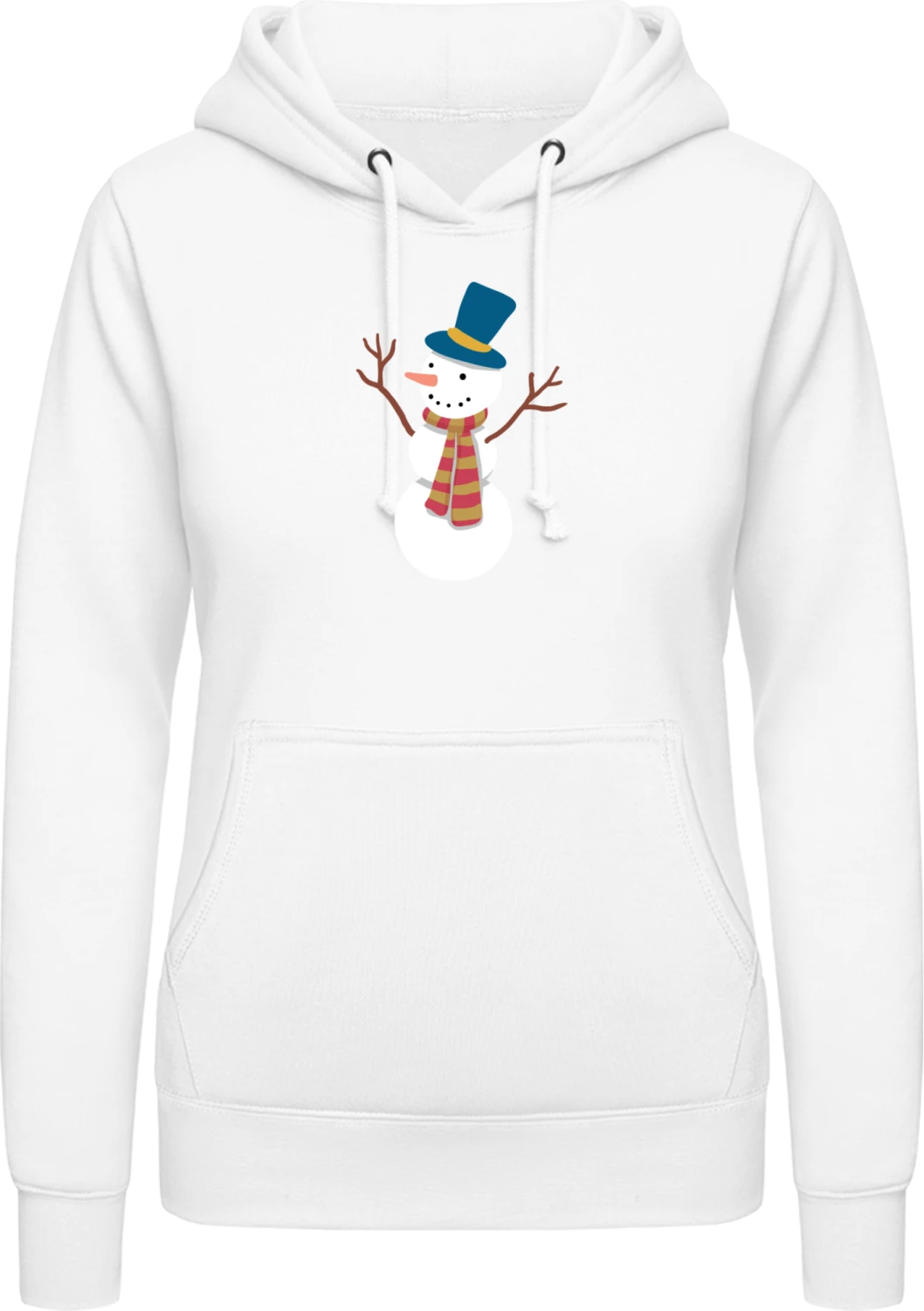 Cute Snowman - Arctic white AWDis ladies hoodie - Front