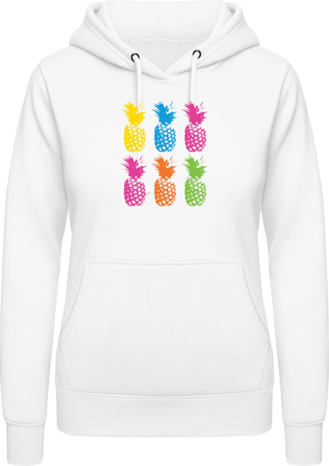 Retro Pineapple - Arctic white AWDis ladies hoodie - Front