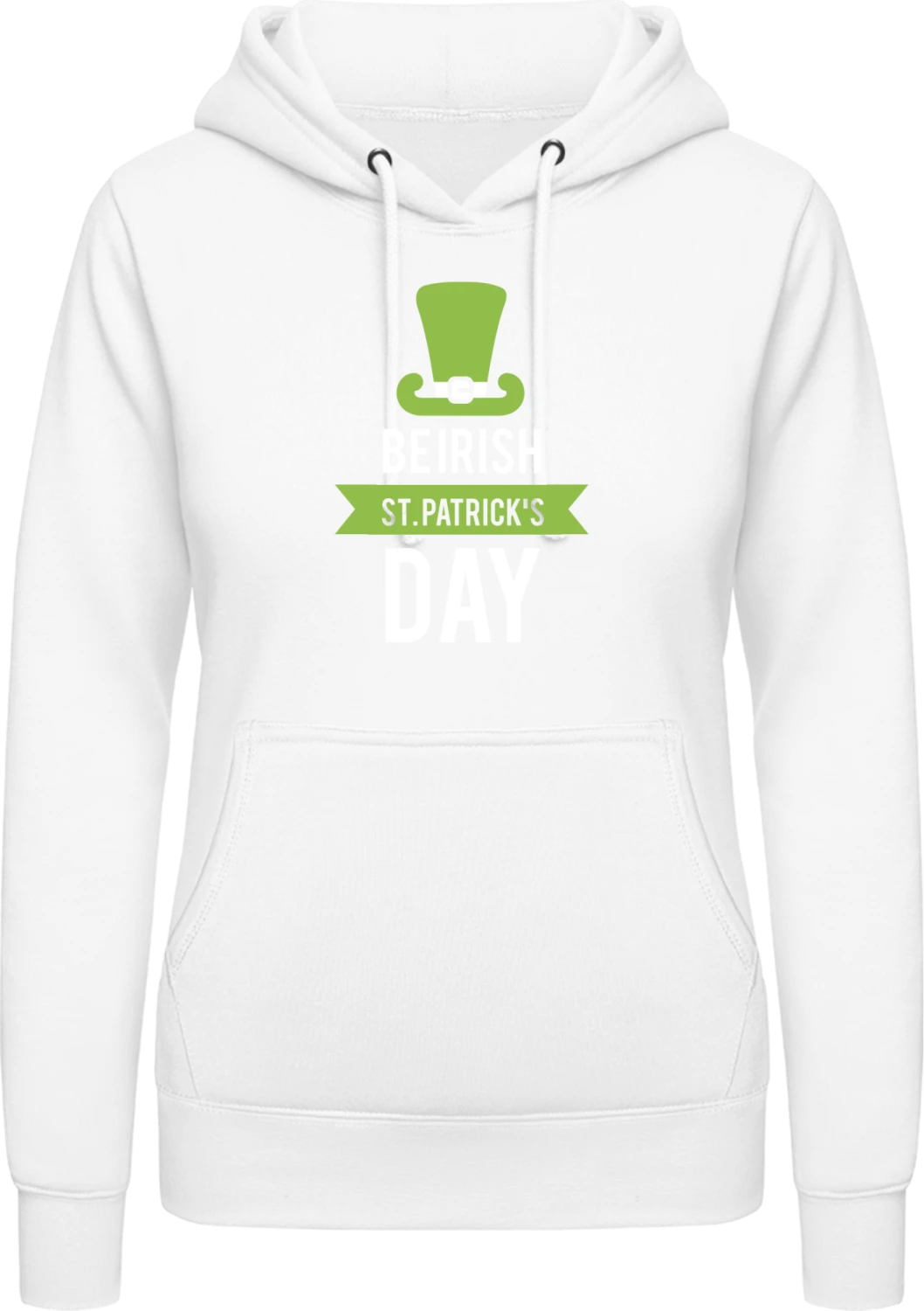 Be Irish St.Patrick's Day - Arctic white AWDis ladies hoodie - Front