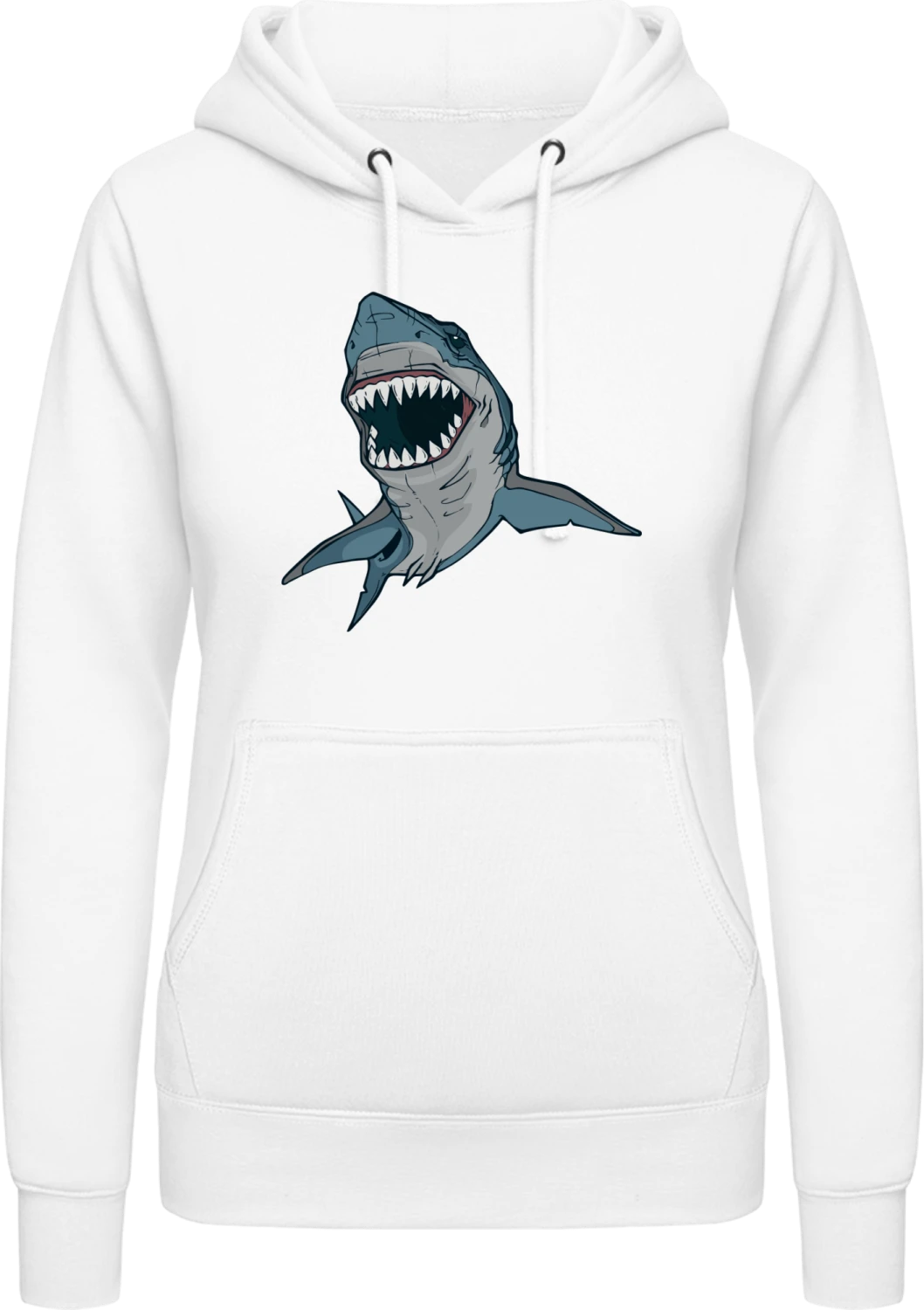 Shark Attacks - Arctic white AWDis ladies hoodie - Front