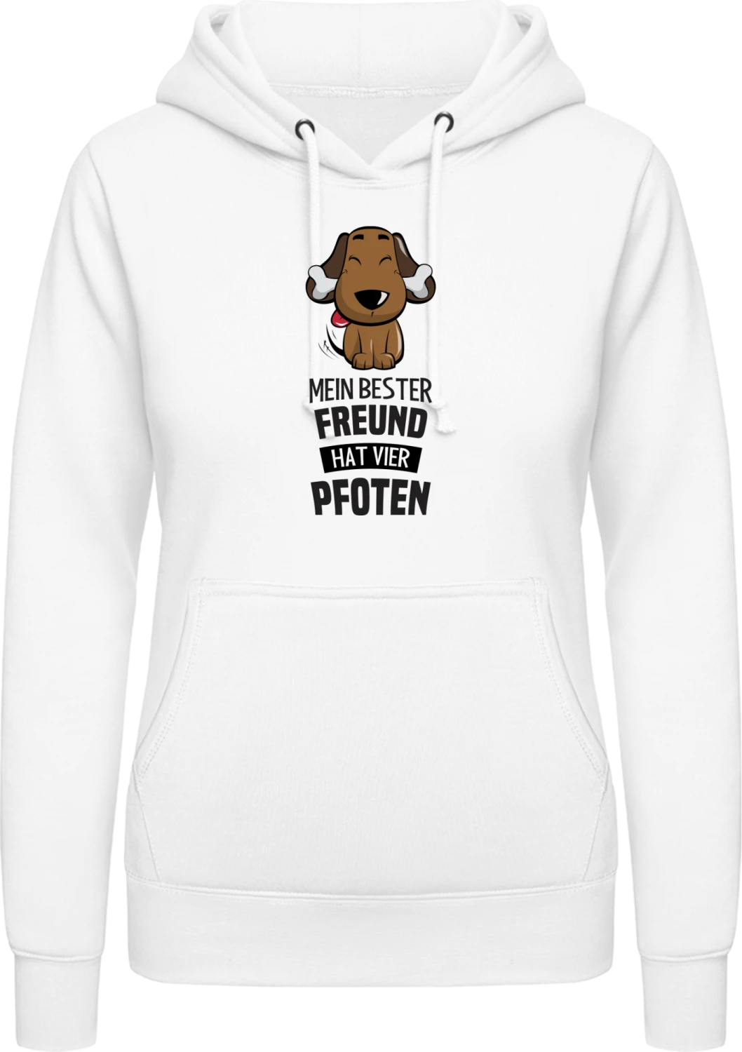 Mein bester Freund hat vier Pfoten Hund - Arctic white AWDis ladies hoodie - Front