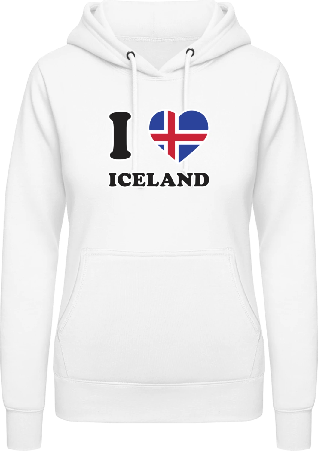 I Love Iceland Fan - Arctic white AWDis ladies hoodie - Front