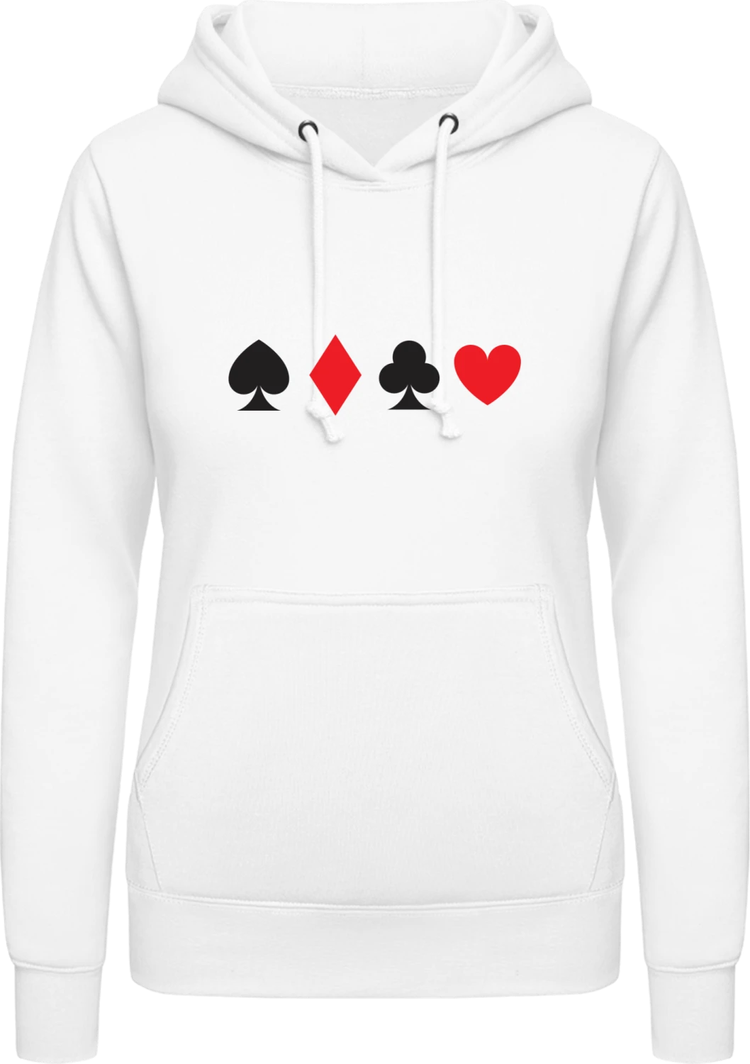 Poker Card - Arctic white AWDis ladies hoodie - Front