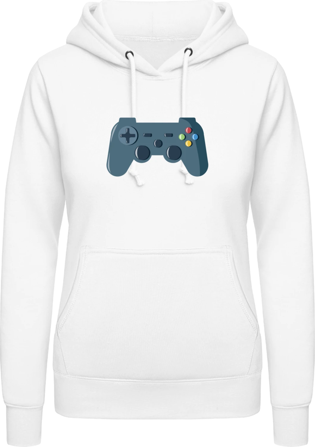 Gaming Controller - Arctic white AWDis ladies hoodie - Front