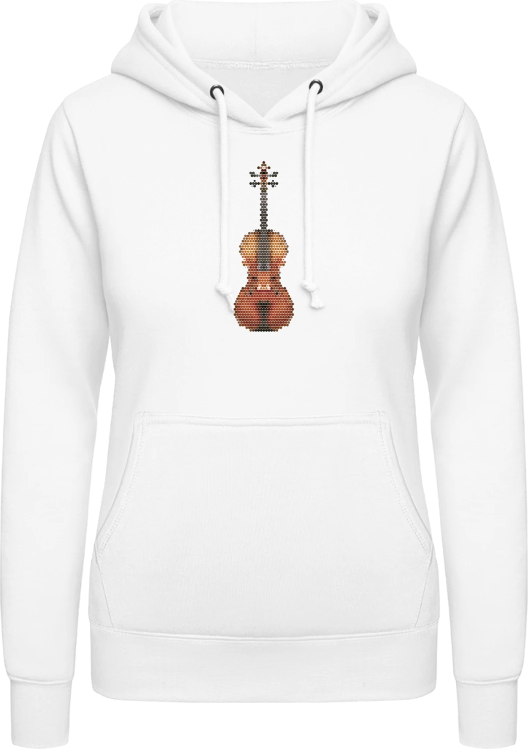 Stylish Pixel Violin - Arctic white AWDis ladies hoodie - Front