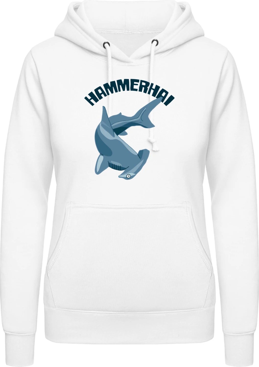 Hammerhai Logo - Arctic white AWDis ladies hoodie - Front