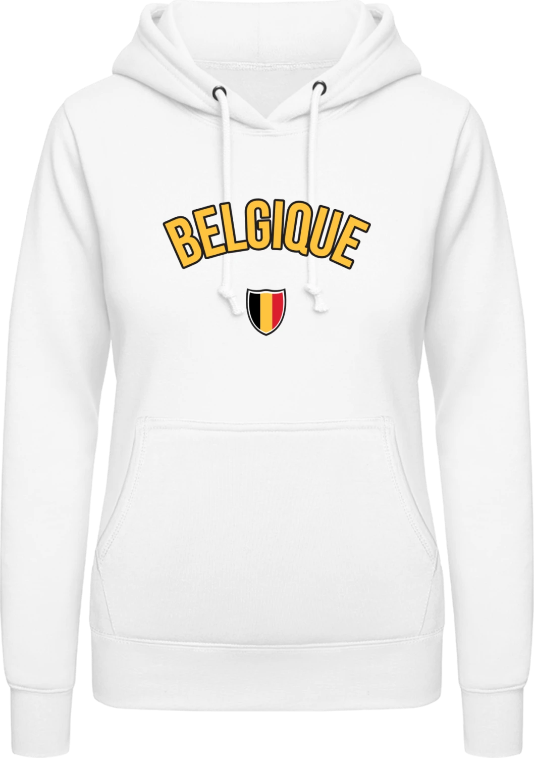 BELGIQUE Flag Fan - Arctic white AWDis ladies hoodie - Front