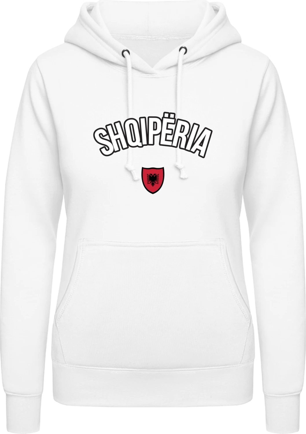 SHQIPERIA Fan - Arctic white AWDis ladies hoodie - Front