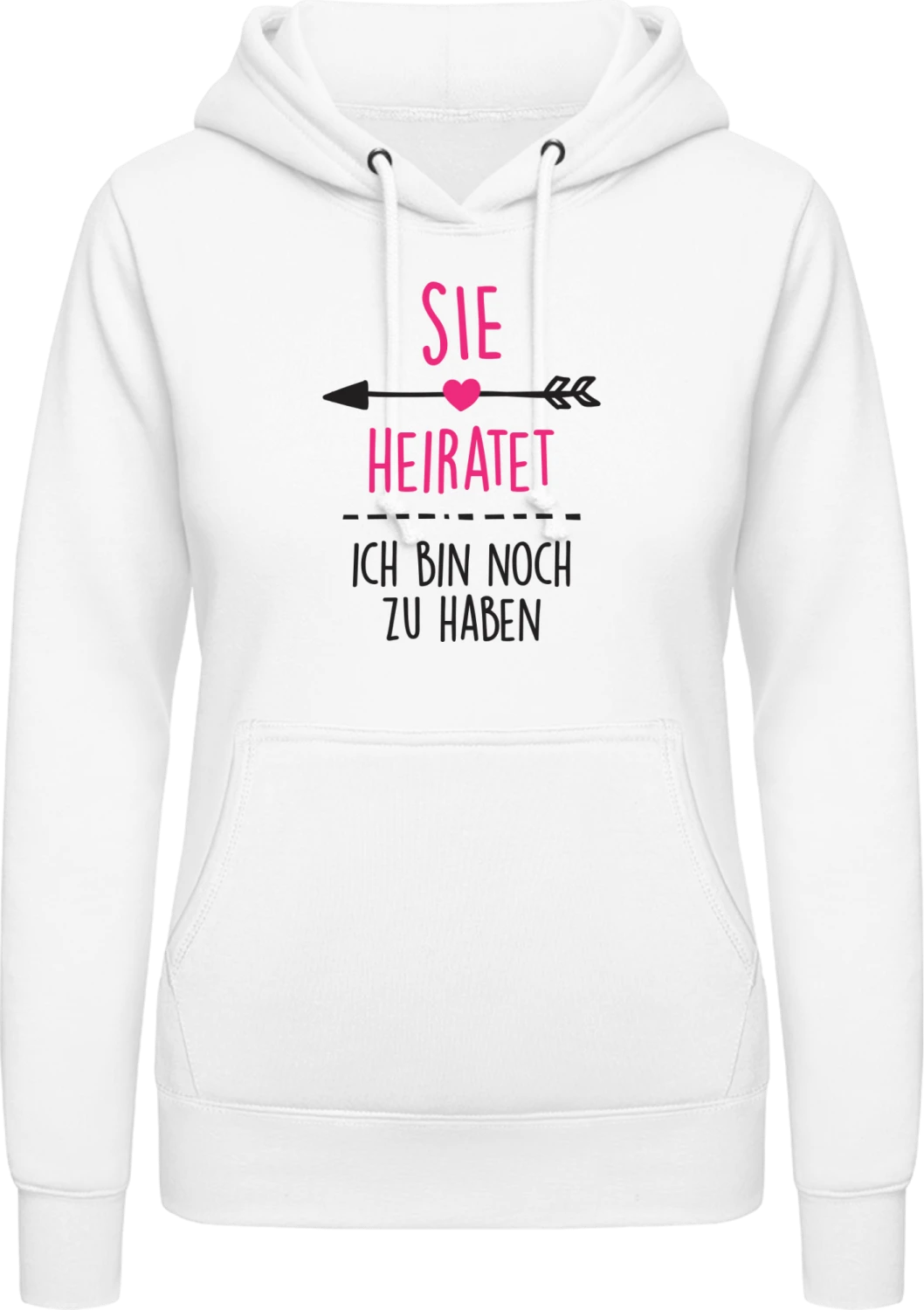 Sie heiratet Polterabend - Arctic white AWDis ladies hoodie - Front