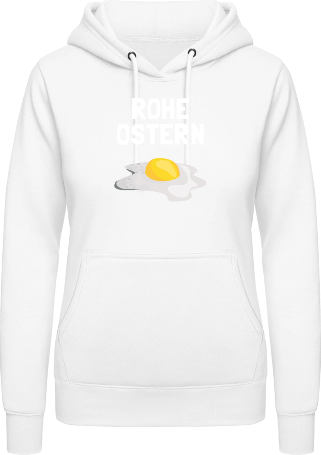 Rohe Ostern Spiegelei - Arctic white AWDis ladies hoodie - Front