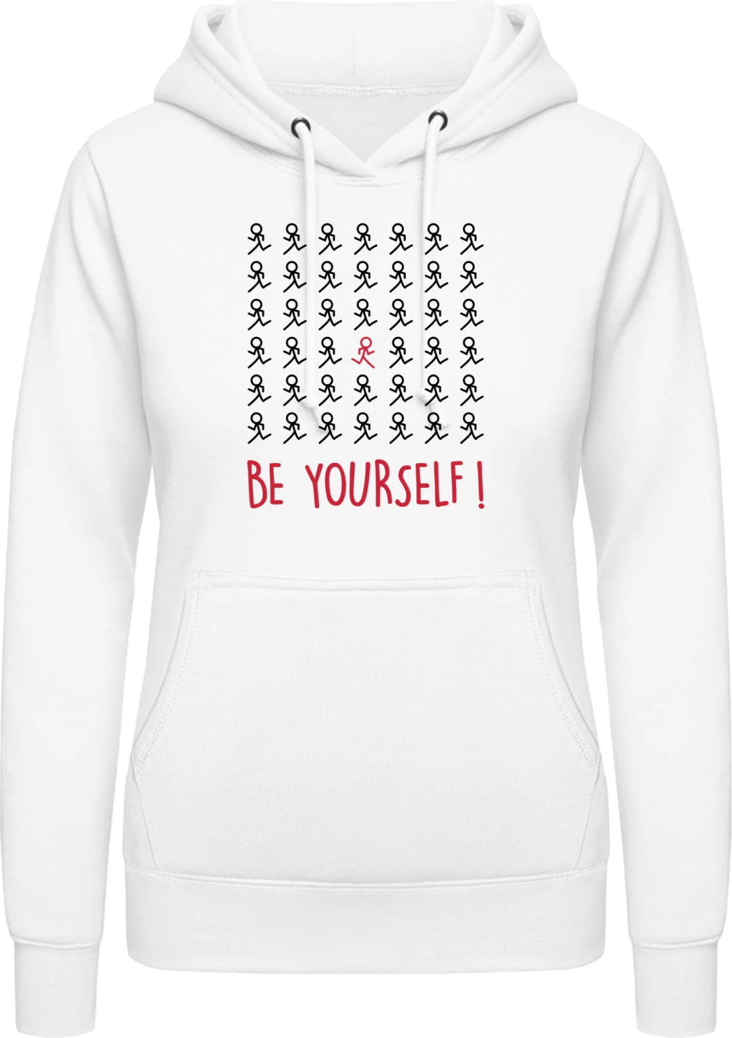 Be Yourself! - Arctic white AWDis ladies hoodie - Front