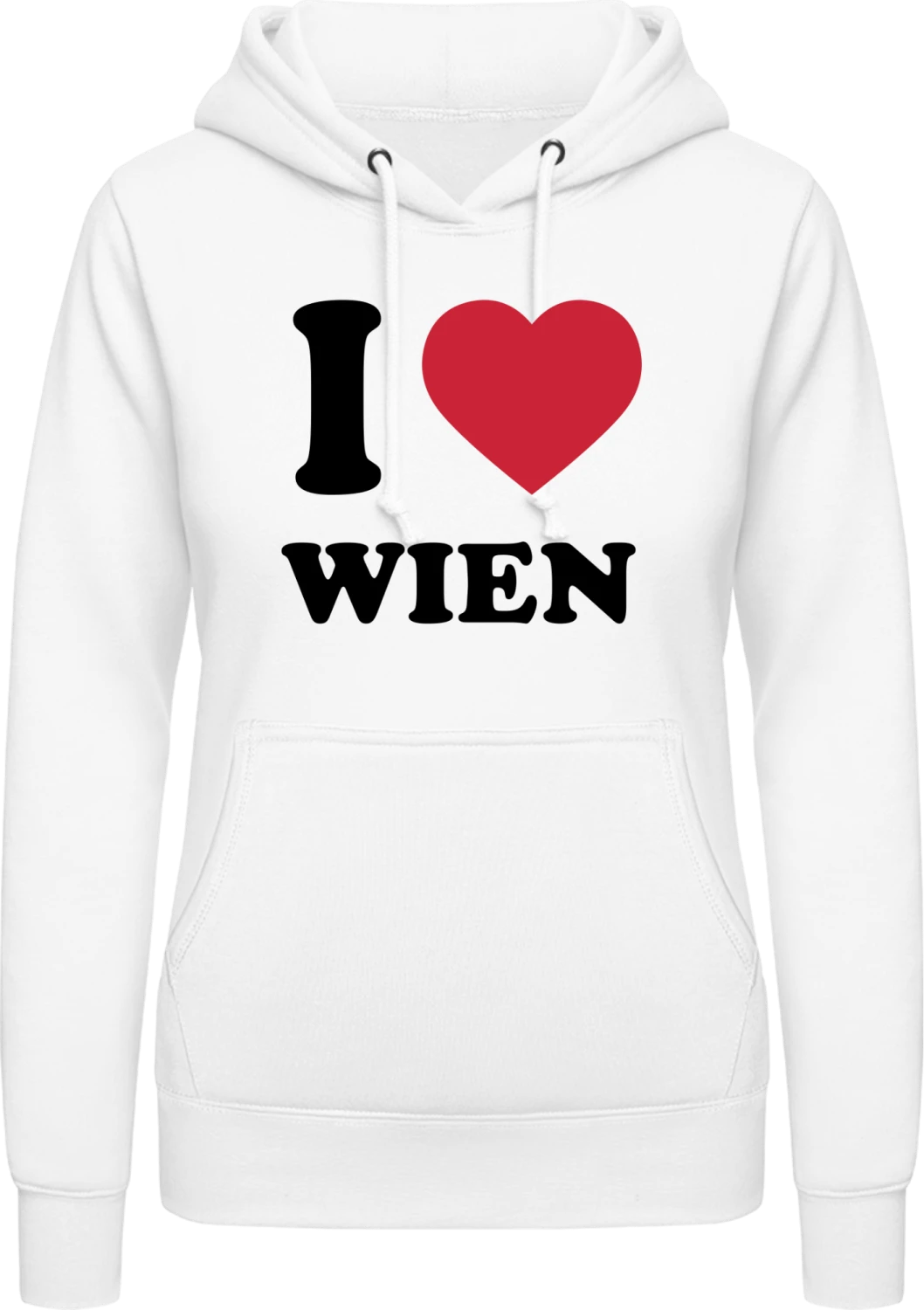 I Love Wien - Arctic white AWDis ladies hoodie - Front