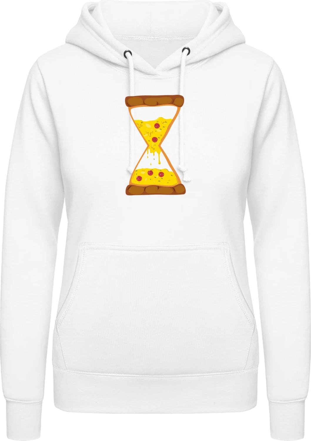 Pizza Hourglass - Arctic white AWDis ladies hoodie - Front