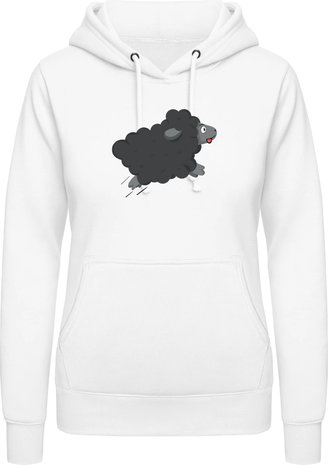 Black Sheep Funny - Arctic white AWDis ladies hoodie - Front