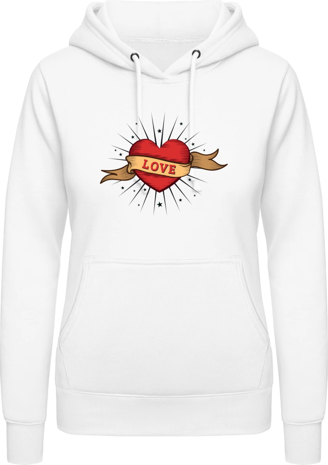 Love Old School Tattoo - Arctic white AWDis ladies hoodie - Front