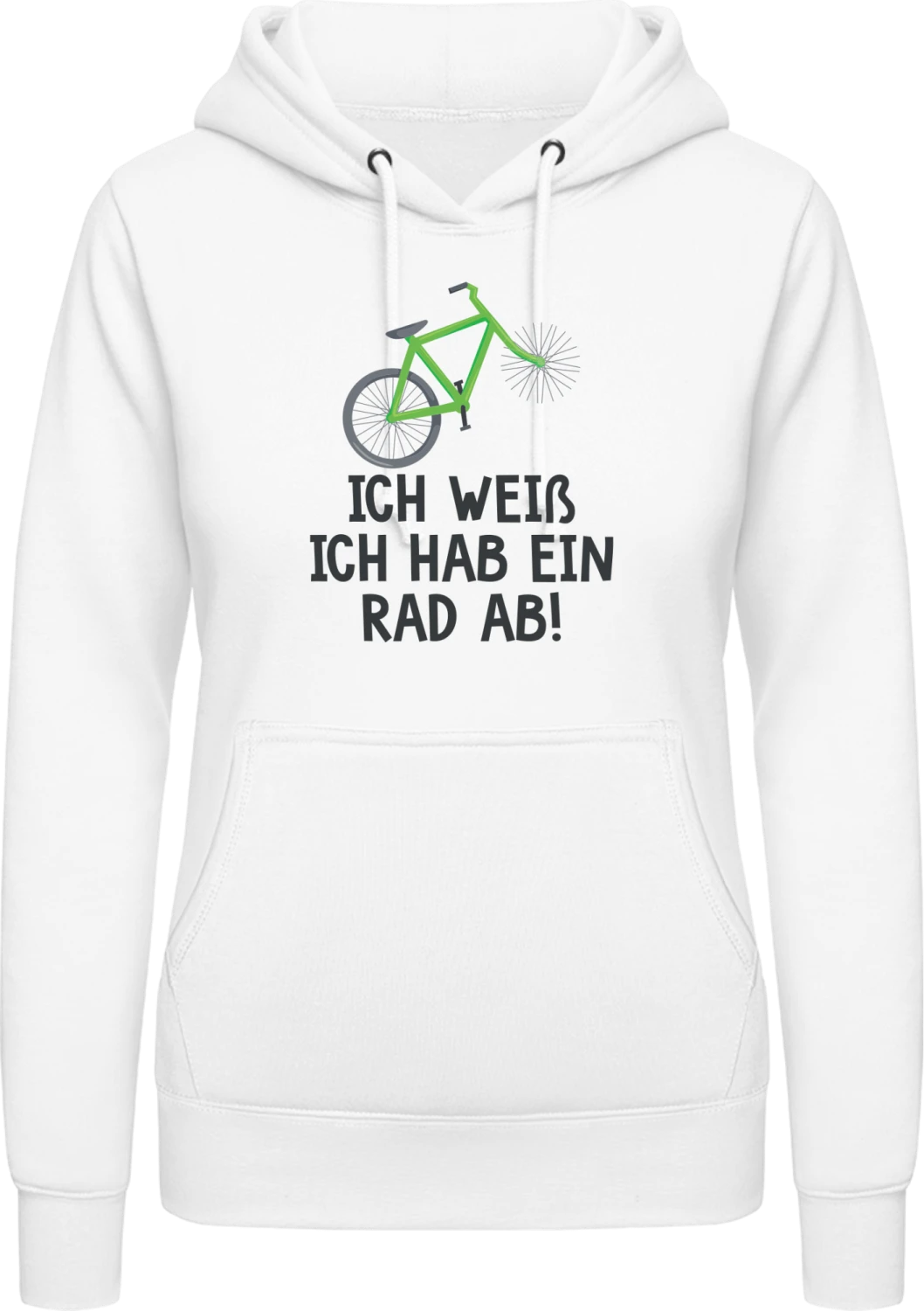 Ich hab ein Rad ab - Arctic white AWDis ladies hoodie - Front