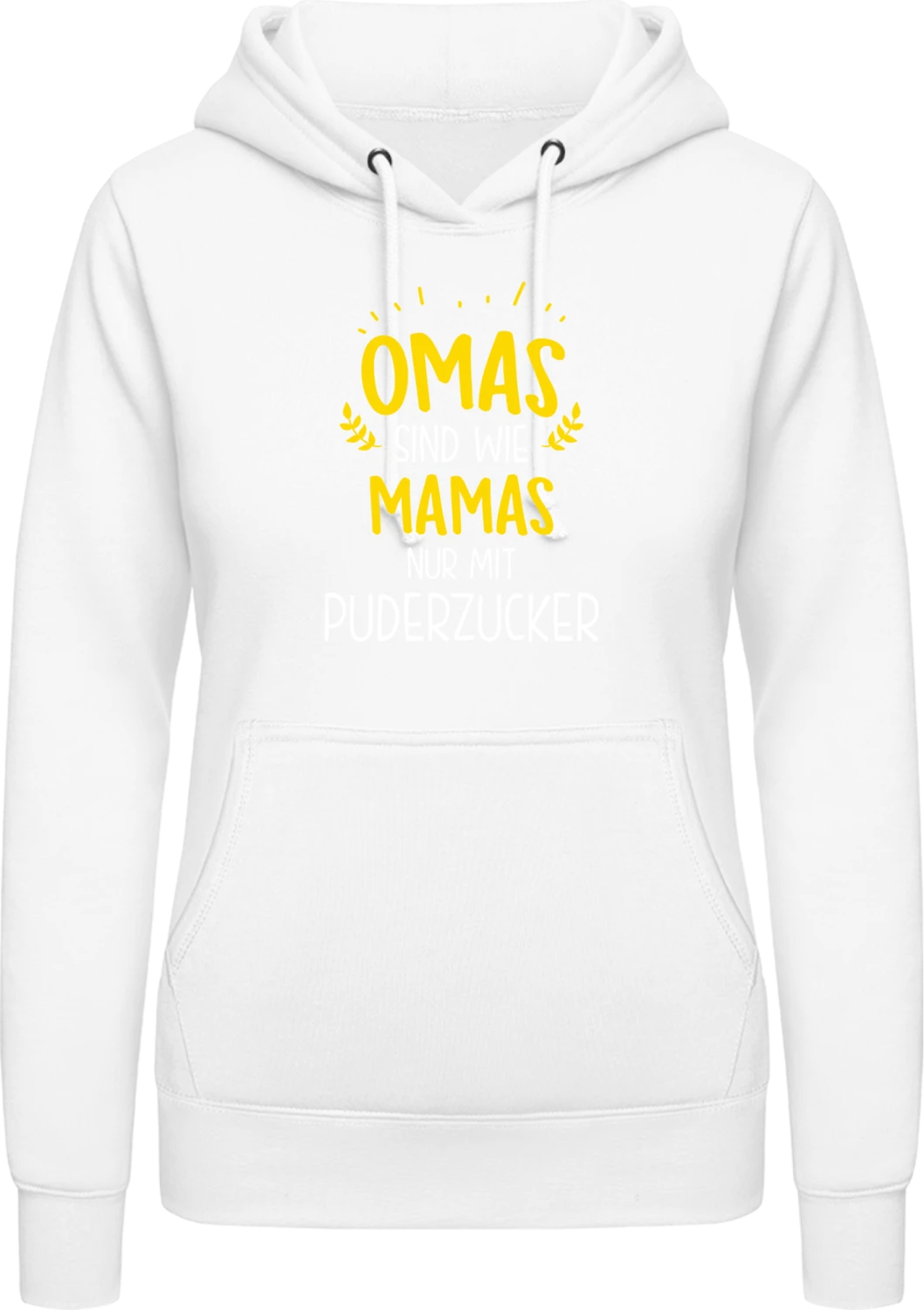 Omas sind wie Mamas nur mit Puderzucker - Arctic white AWDis ladies hoodie - Front