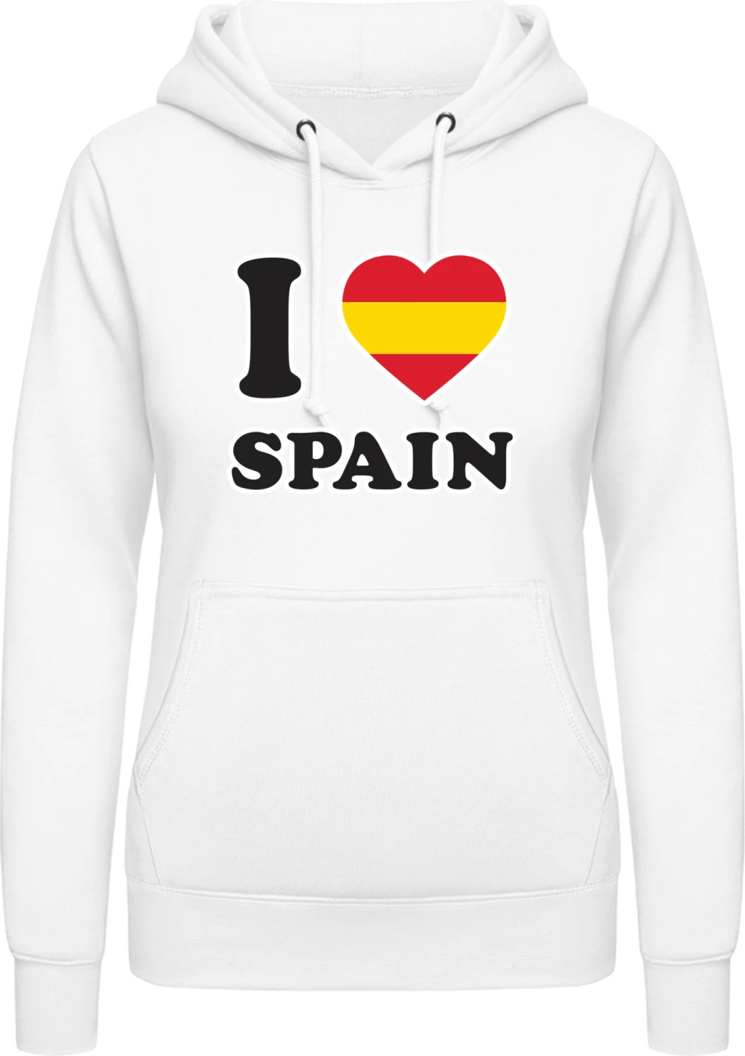 I Love Spain - Arctic white AWDis ladies hoodie - Front