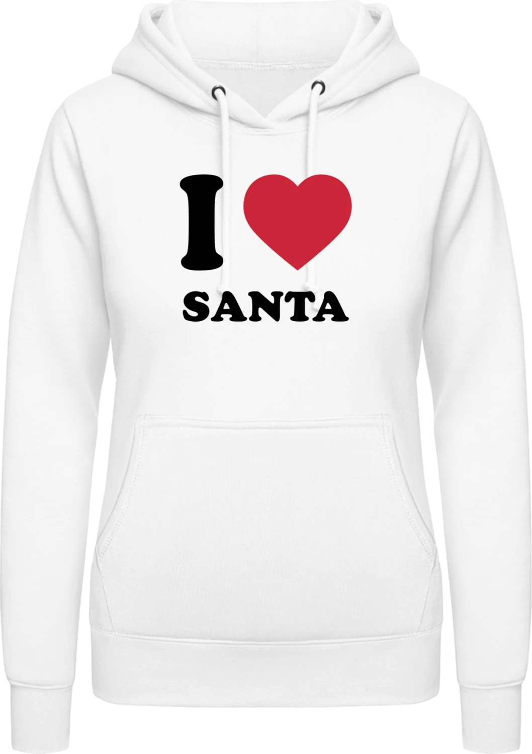 I Love Santa - Arctic white AWDis ladies hoodie - Front