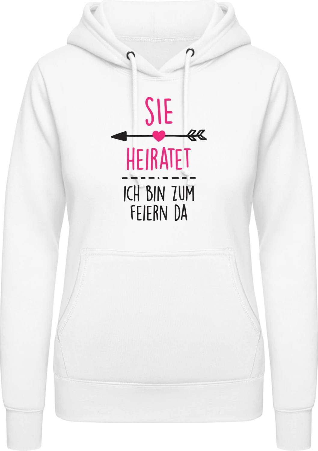 Sie heiratet Junggesellinnenabschied - Arctic white AWDis ladies hoodie - Front