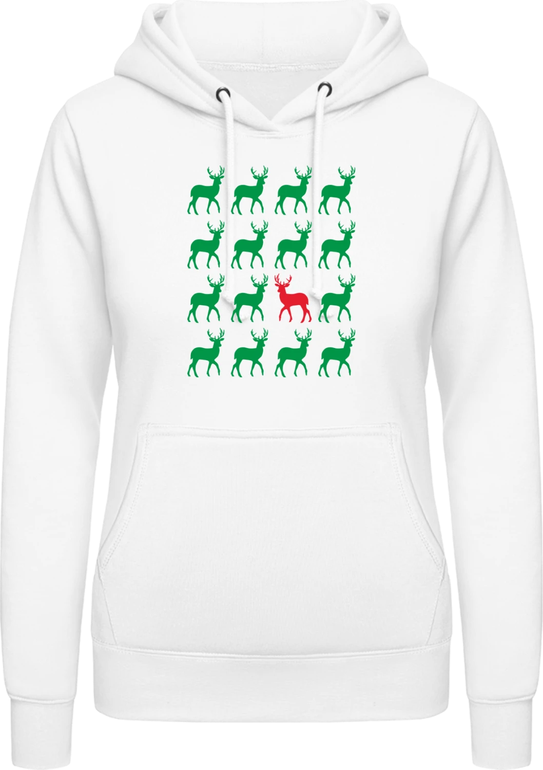 Stag Deer Think Different - Arctic white AWDis ladies hoodie - Front