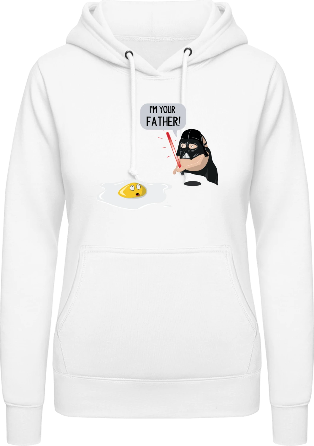 Egg I'm Your Father Comic - Arctic white AWDis ladies hoodie - Front