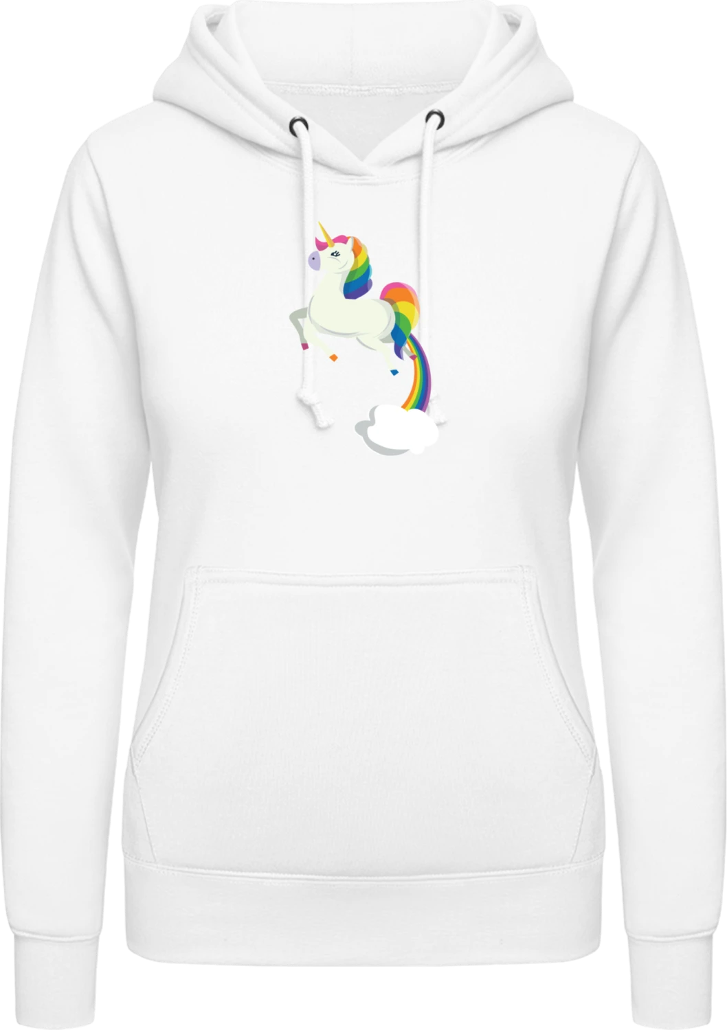 Unicorn Rainbow Cloud - Arctic white AWDis ladies hoodie - Front