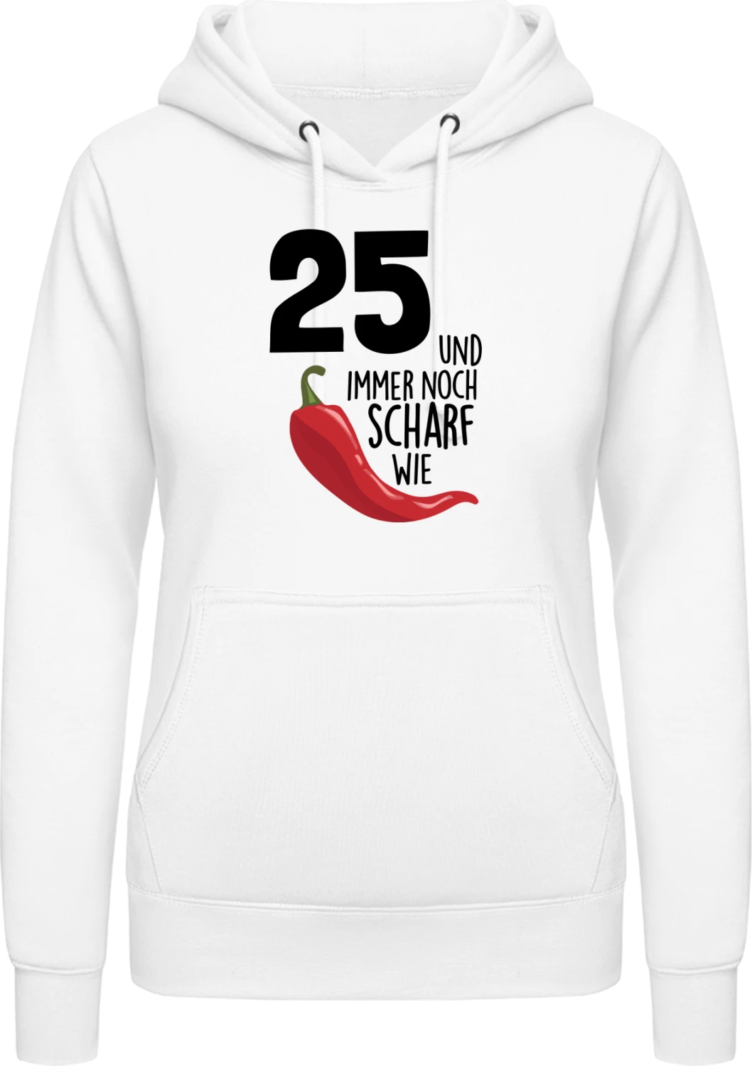 25 Jahre und immer noch scharf wie Chili - Arctic white AWDis ladies hoodie - Front