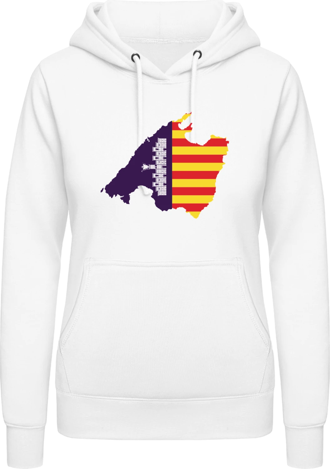 Mallorca Flag - Arctic white AWDis ladies hoodie - Front