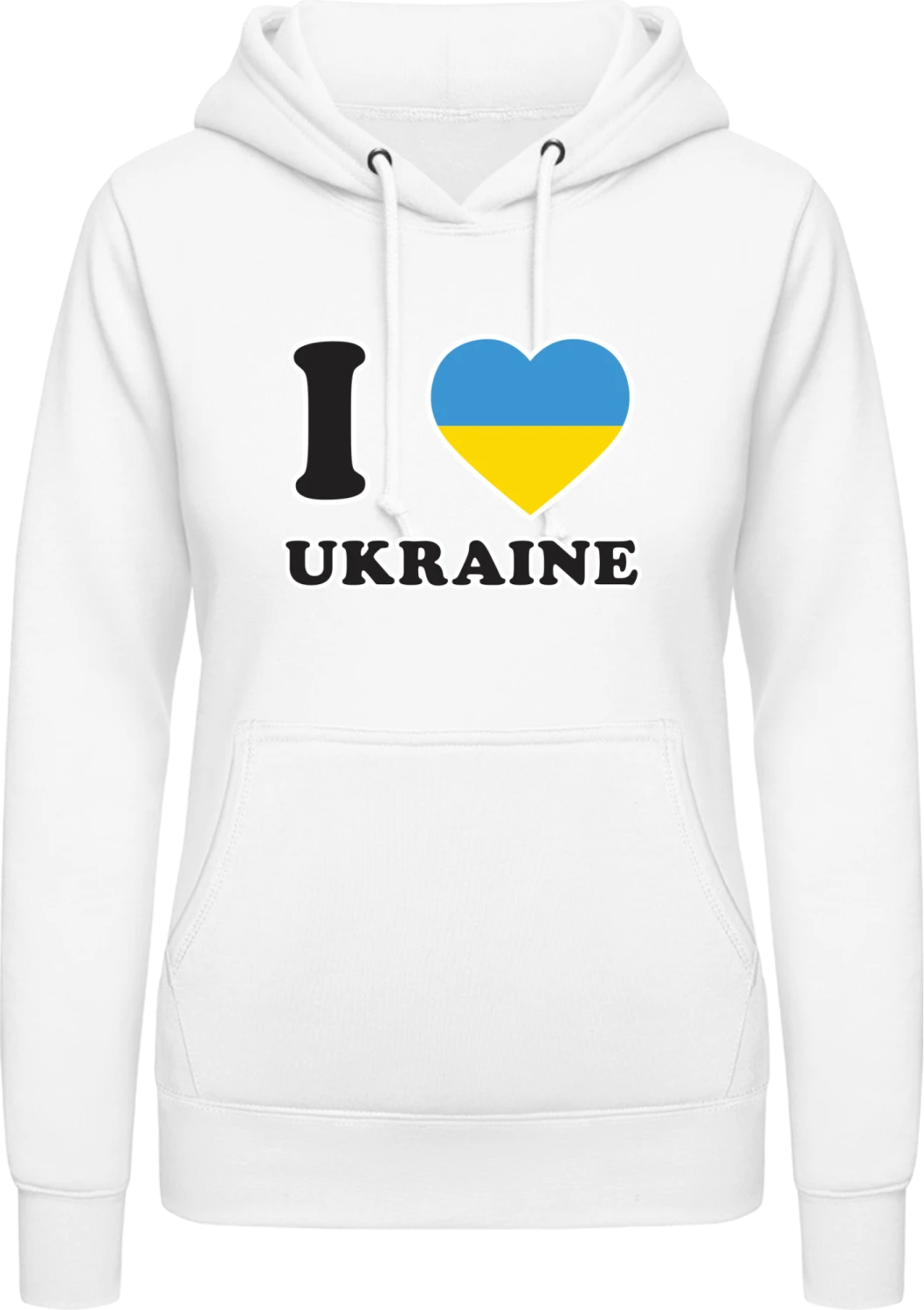 I Love Ukraine - Arctic white AWDis ladies hoodie - Front