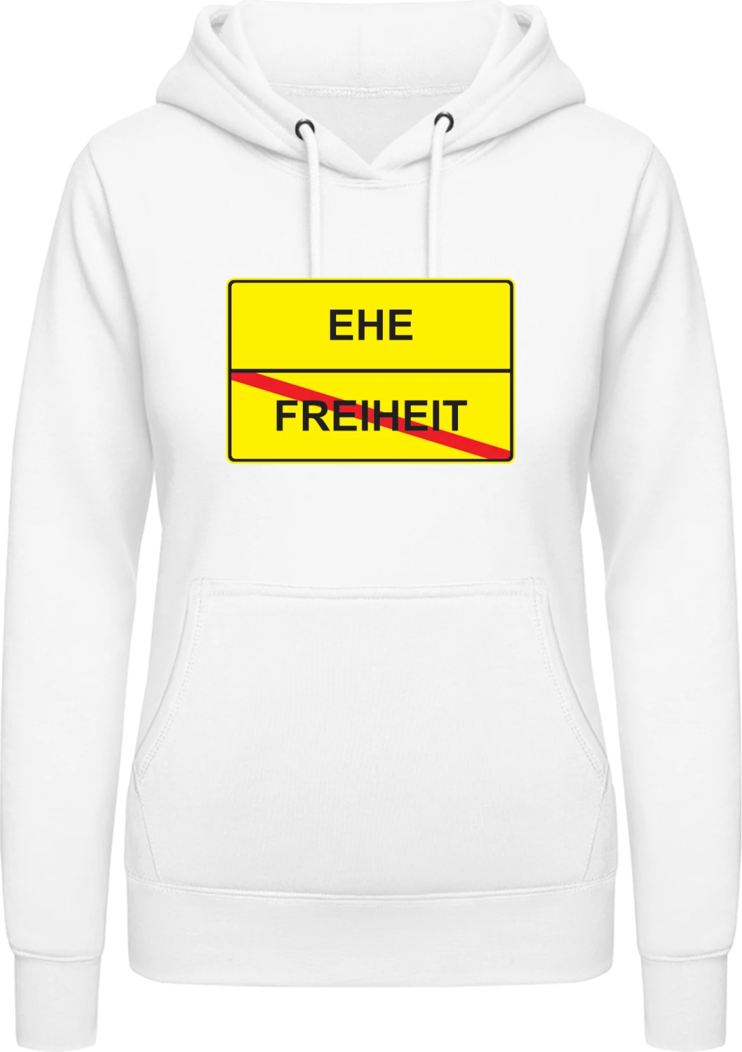 Ehe vs Freiheit - Arctic white AWDis ladies hoodie - Front