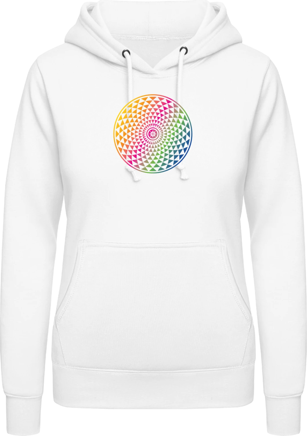 Mandala Illusion Colorful - Arctic white AWDis ladies hoodie - Front